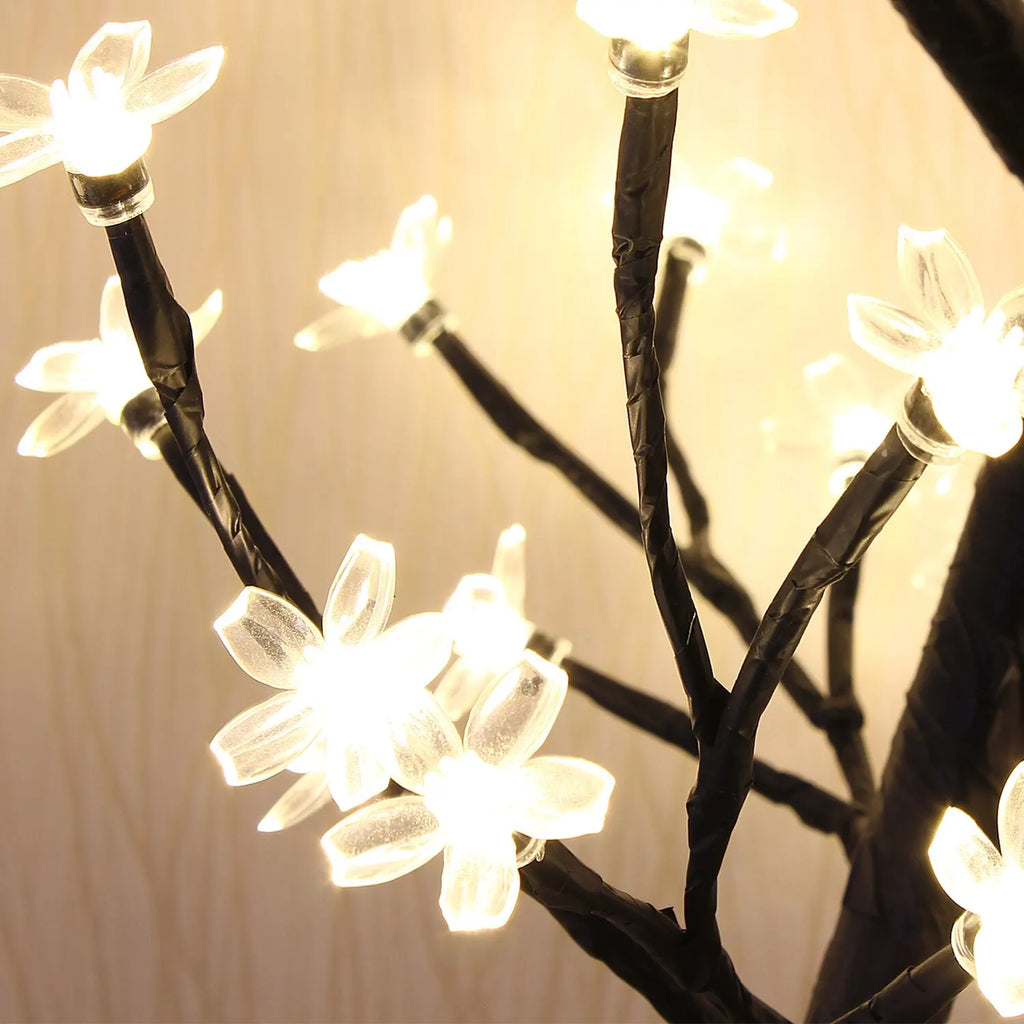 Cherry Blossom Tree Light,17Inch 40LED Lighted Tabletop Artificial Flower Bonsai Tree Lamp USB Powered Gifts for Home Decor