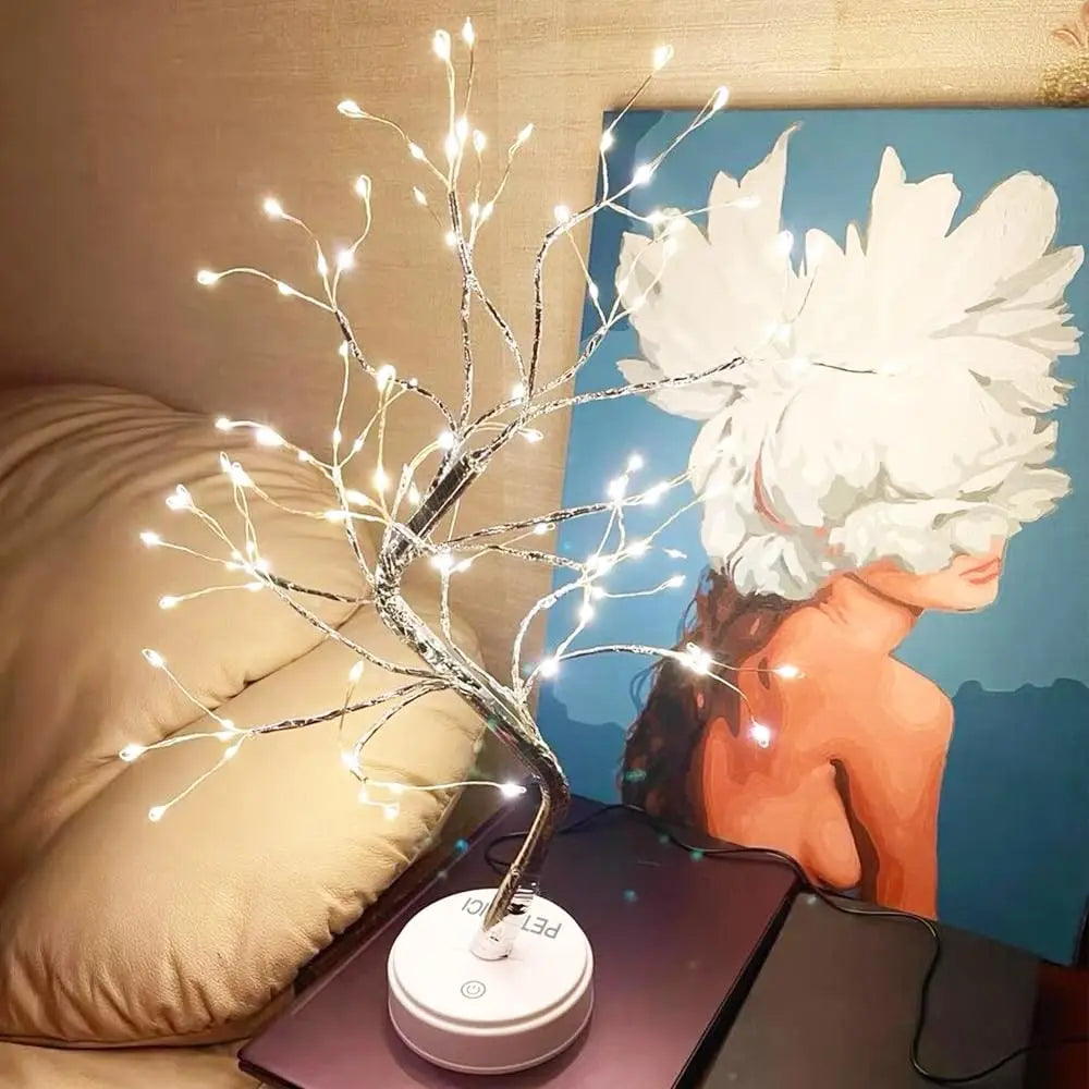 108 LED Tabletop Bonsai Tree Light Warm White Artificial Fairy Light Battery/Usb Twinkling Tree Lamp for Christmas Wedding Home