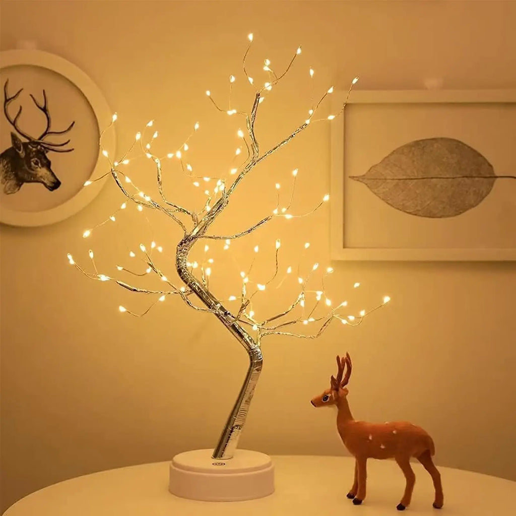108 LED Tabletop Bonsai Tree Light Warm White Artificial Fairy Light Battery/Usb Twinkling Tree Lamp for Christmas Wedding Home