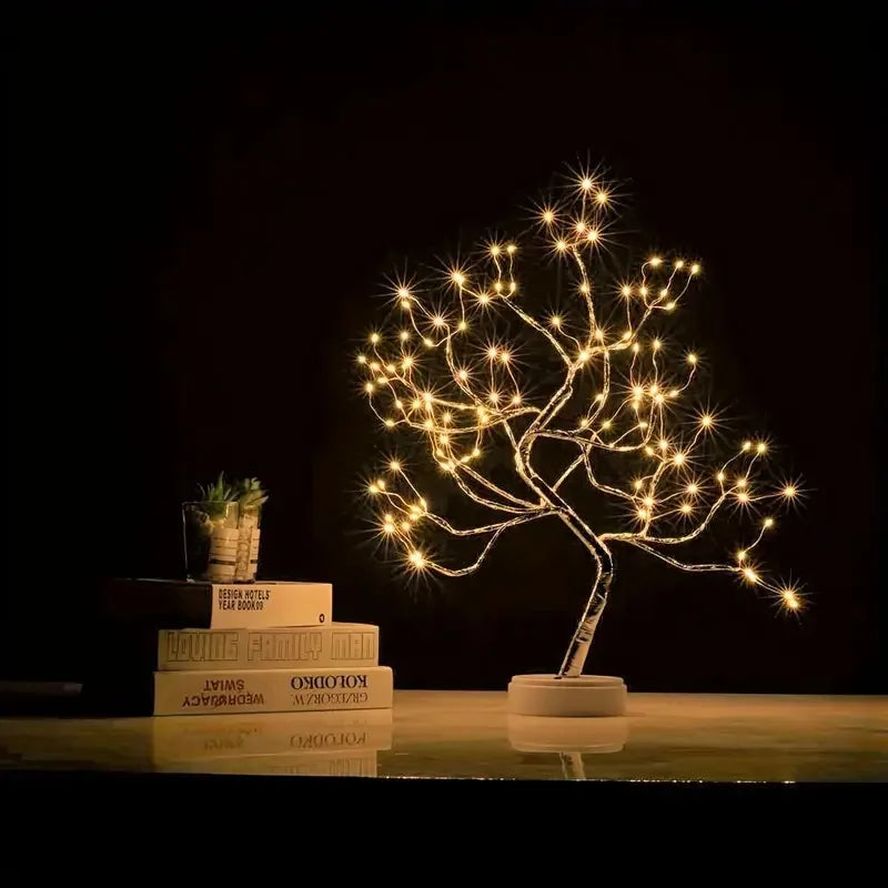 108 LED Tabletop Bonsai Tree Light Warm White Artificial Fairy Light Battery/Usb Twinkling Tree Lamp for Christmas Wedding Home