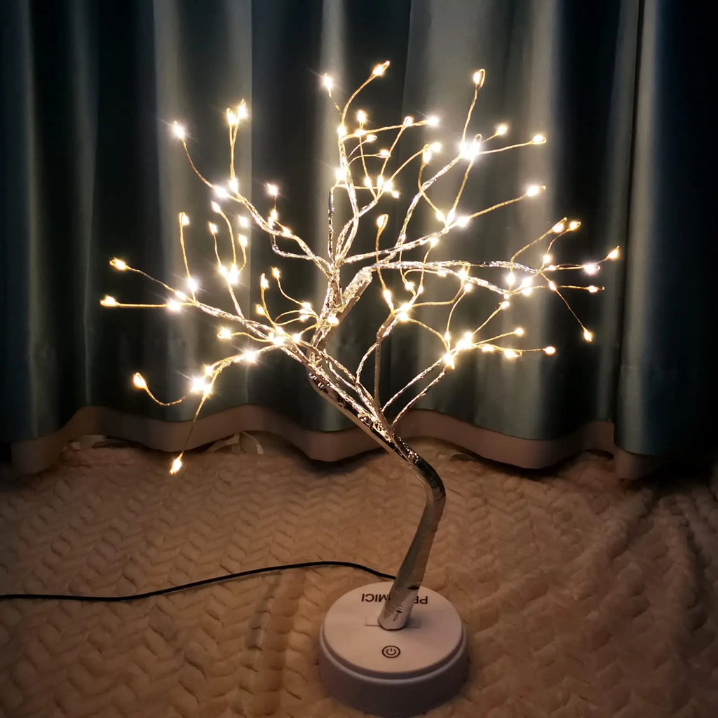 108 LED Tabletop Bonsai Tree Light Warm White Artificial Fairy Light Battery/Usb Twinkling Tree Lamp for Christmas Wedding Home