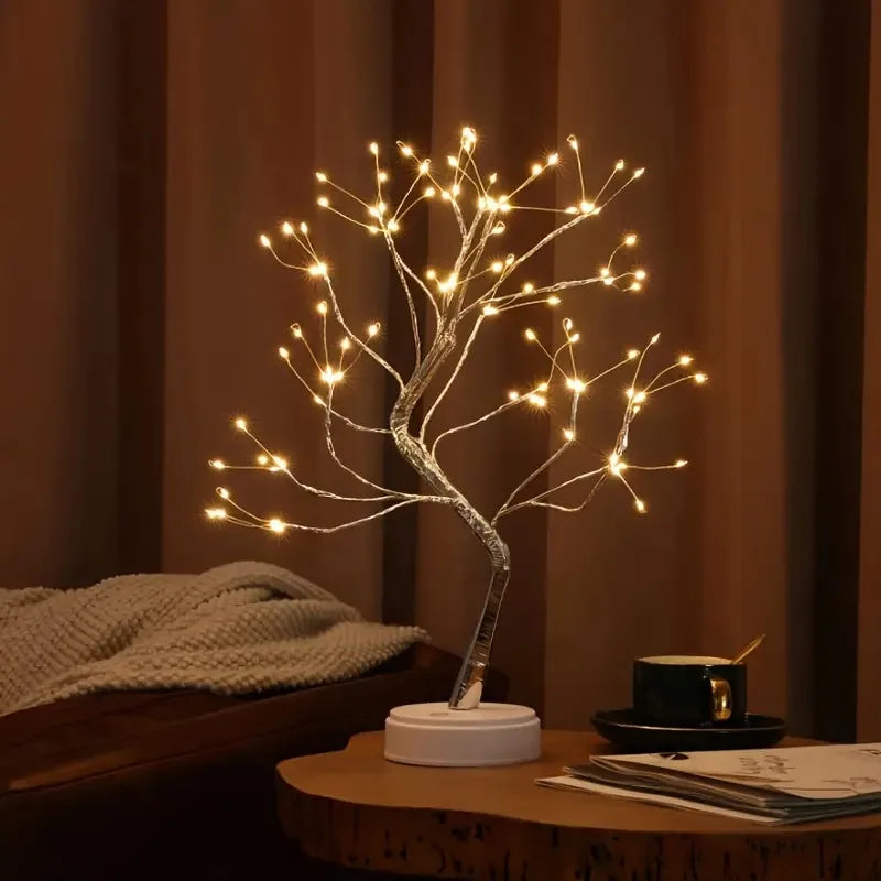 108 LED Tabletop Bonsai Tree Light Warm White Artificial Fairy Light Battery/Usb Twinkling Tree Lamp for Christmas Wedding Home